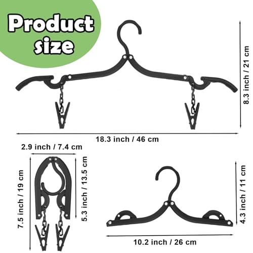 24 PCS Travel Hangers,Portable Folding Clothes Hanger with Clips - size: 24PCS