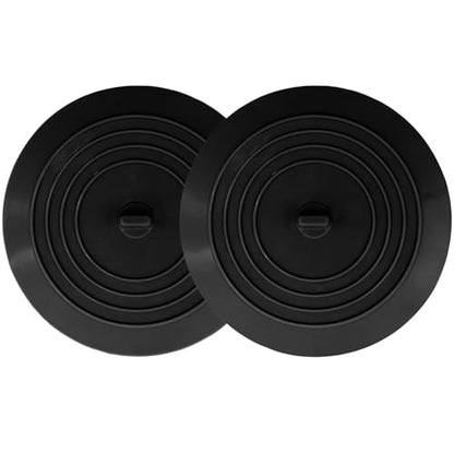V-TOP Bathtub Drain Stopper 2 Pack, 5 inches Silicone Tub Stopper Shower Drain Cover, Bath Tub Plug Hair Stopper,Universal Flat Suction Renter Friendly Bath Accessories - color: 5" Black