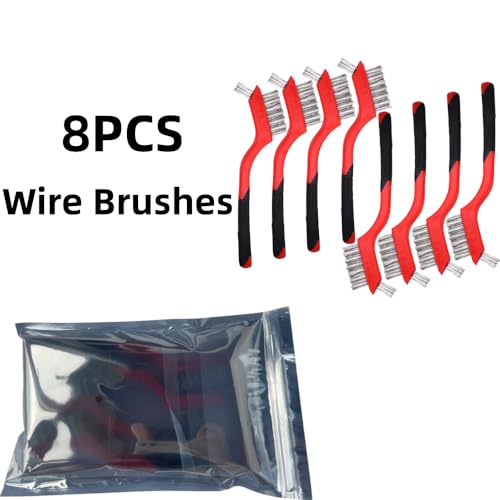 8-Piece Small Wire Brush Set, Steel Wire Brush for Rust Removal & Cleaning - size: 8PCS Wire Brushes