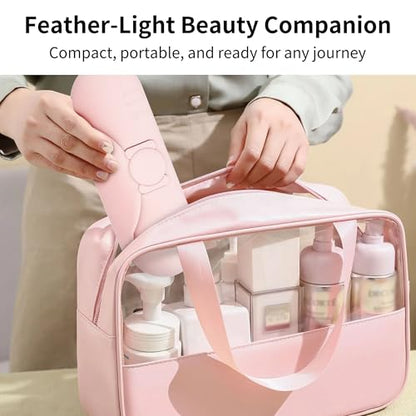 Travel Silicone Makeup Brush Holder with Cleaning Pad and Magnetic Closure - color: Pink