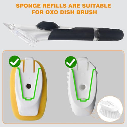 Sponge Brush Refills for OXO Soap Dispensing Dish Brush - color: 8-pack