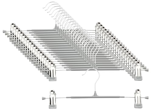 Pants Hangers with Clips - 20 Pack Gray 12 Inch - color: Gray, size: 20 Pack