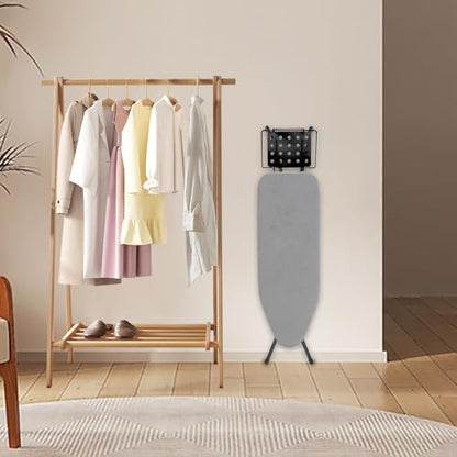 Ironing Board, 43x14 Inch Iron Board with Steam Rest, Heavy Duty Metal Frame Legs Ironing Table with Heat Resistant Cover Mat, Foldable Full Size Hanger Ironing Stand (Grey, 52" L x 14" W x 34.6" H) - color: Gray