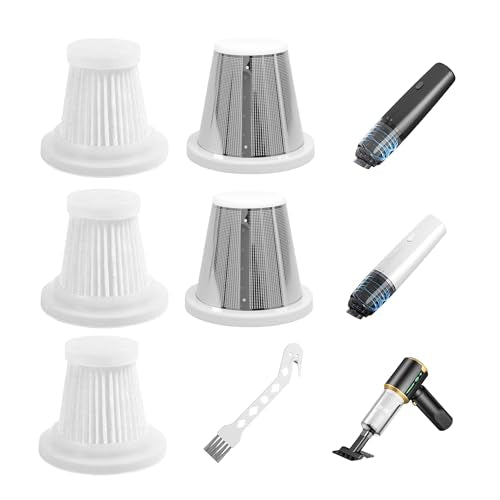 PETCHO HEPA Filters for HX-606 SY01-Q8 Handheld Car Vacuums, 5-Pack - color: Gary+White