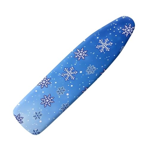 Ironing Board Cover wtih Blue Snowflake Print, Soft Stain Resistant Ironing Board Protrctor with Elastic Edge & Hook and Loop Fasteners,Machine Washable - color: Blue Snowflake