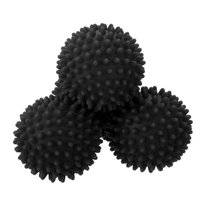 uxcell 4pcs Reusable Laundry Dryer Balls Vinyl Drying Balls for Reduce Wrinkles Static Fabric Softener Reduce Drying Time Save on Energy, Black - color: Black