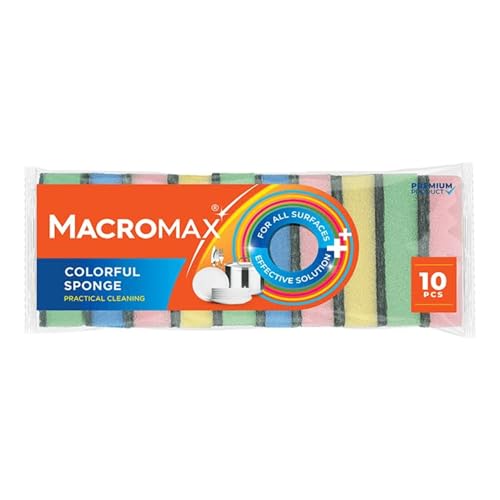 Macromax Dish Sponges 10 Pack, Non-Scratch Kitchen Sponge Set