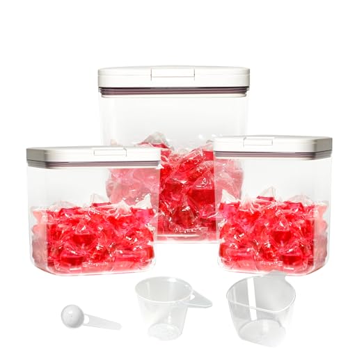 Gute 3 Pack Laundry & Dishwasher Pod Container Set,67oz 94oz 186oz Storage - color: 10.3L