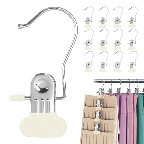 Pants Socks Hanger with Clip (Plus Version) for Hanging Leggings in Closet, Space Saving Yoga Pants Hanger Clip Hanger Organizer, Organizer and Organizer for Jeans, Shorts, Skirts, Hats (Beige) - color: Beige