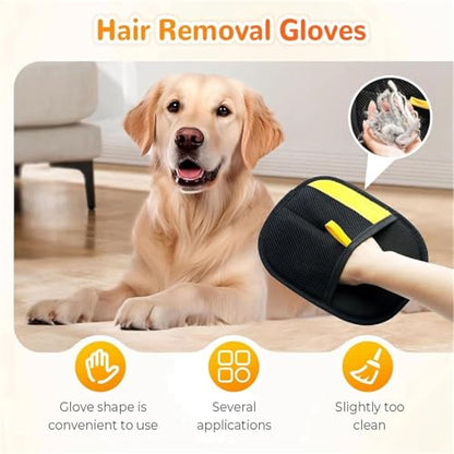 Pet Hair Removal Glove for Cats & Dogs, Electrostatic Gloves Pet Hair, Cat Grooming Gloves for Hairs Removal, for Couch, Clothes, Car, Carpet, Bed, Furniture (2Pcs)