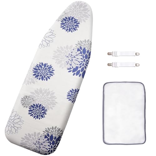 SheeChung 14"x42" Over-The-Door Ironing Board Cover and Pad,Heat Resistance - color: Dahlia, size: 14"x42"