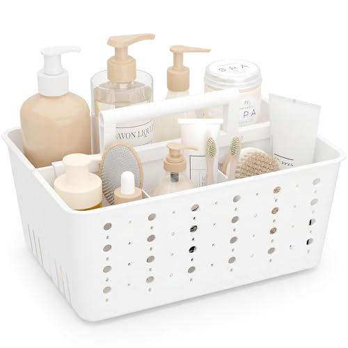 Lifewit Portable Shower Caddy, Plastic Basket Organizer, 1 Pack, White - color: White