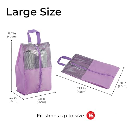Shoe Bags For Travel, Used As For Storage or Shoe Travel Bag, Space Saving When Travelling With This Travel Shoe Bags For Packing, Sneaker Bag. (Light Purple, 2 Pack, Large) - color: Light Purple, 2 Pack, size: Large