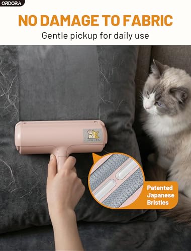 ORDORA Pet Hair Remover Roller, Reusable Lint Roller for Dog and Cat Hair - color: D：pink