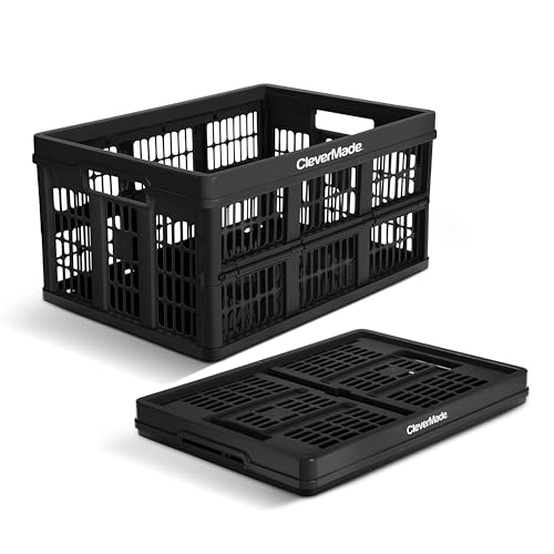 CleverMade Collapsible Utility Crate (100% Recycled) - 45L - Obsidian - color: Obsidian, size: 45L - 1 Pack