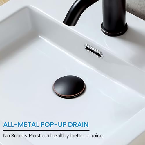 Bathroom Sink Drain with Overflow,Oil Rubbed Bronze - color: Orb