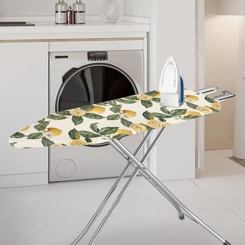 Cute Lemon Ironing Board Cover and Pad Standard Ironing Board Cover with Elastic Edge and Hook and Loop Fasteners Heat-Reflective Fabric - color: Cute Lemon