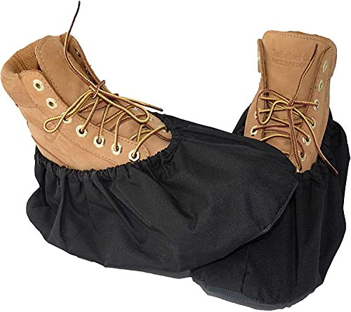 2 Pairs Non Slip waterproof Reusable shoe Covers for contrators and Carpet Floor Protection, Machine Washable. SMALL - color: Black, size: Small