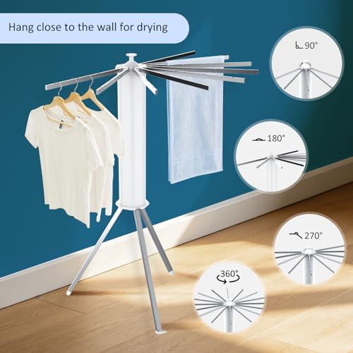 Tripod Foldable Clothes Rack,Garment Rack Portable with Collapsible Design
