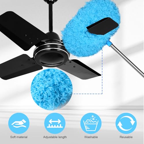 Eunice Ceiling Fan Cleaner Duster with Extension Pole,Blue 4.2FT - color: Blue, size: 4.2FT
