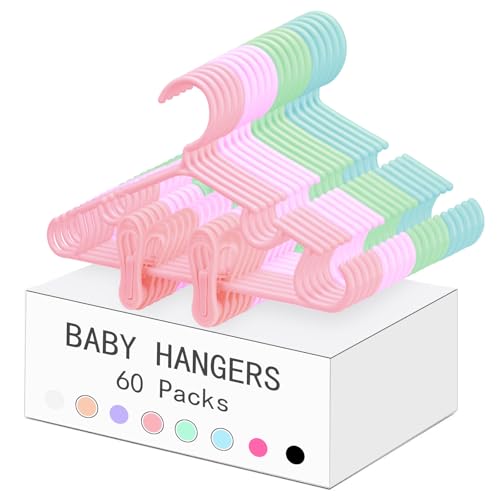 Baby Hangers w/Clips (20 Hangers & 40 Clips) Kids Clothes Hangers - color: Multicolor
