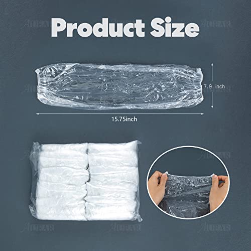 AUEAR, Disposable Arm Sleeves Covers Plastic Oversleeves Protector PE Sleeve Cover Painting with Elastic for Arm Protection - color: Clear, size: 100 Pack