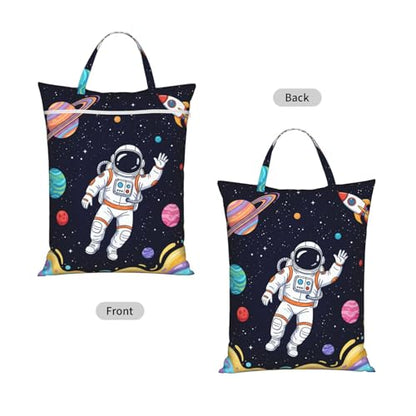 Astronaut Planet Travel Laundry Bag Washable Dirty Clothes Bag for Gym - color: Astronaut Planet