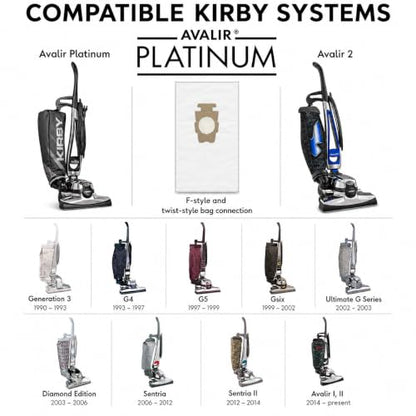 Kirby Micron Magic Plus HEPA Filter Bags 6-Pack | Part #204814 | Compatible with F-Style & Twist-Style Vacuums - size: 6 Pack Bags