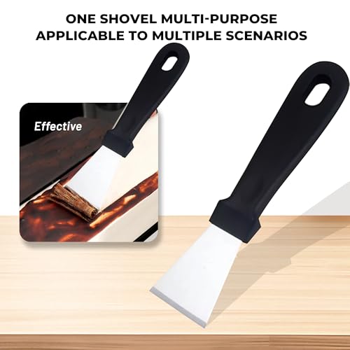 Glass Stove Curved Edge Scraper Flexible Black Straight Tool for Grease and Residue Removal - color: Black, size: Straight