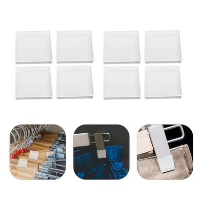 Toyvian Non-Slip Hanger Grips, 50pcs Silicone Clothes Hanger Shoulder Strips Clear Anti-Slip Rubber Clips for Clothes Pants and Dresses Protective Accessories for Home Retail Use - color: Transparent