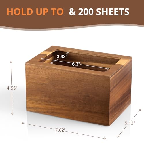 Dryer Sheet Holder, Acacia Wood Laundry Sheets Container, Laundry Room Organization and Storage for Farmhouse Laundry Room Decor and Accessories, Fabric Sheet Dispenser - color: Acacia