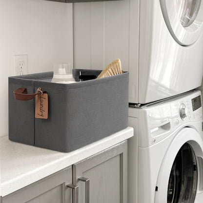 CHICVITA 30L Large Fabric Closet Baskets for Shelves, 4Pack, Grey - color: Grey 4-Pack, size: 16 ¾" L x 11" W x 9 ¾" H