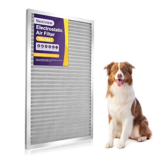 16x16x1 Furnace Filter-MERV8, Washable & Reusable Electrostatic Air Filter, AC/HVAC Furnace Filter, Permanent Air Filter, Breathe Fresher, Easy Install - size: 16" x 16" x 1"