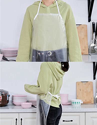 Unisex 47 x 27.5 inches Heavy Duty Transparent PVC Waterproof Apron, Dishes Washing Kitchen Cooking, Clear