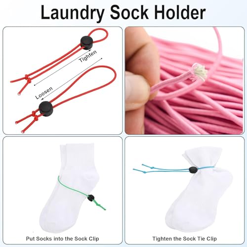 50Pcs Sock Clips - Amazing Laundry Sock Holder and Tie Clips - Organizer for Washing Machine and Dryer