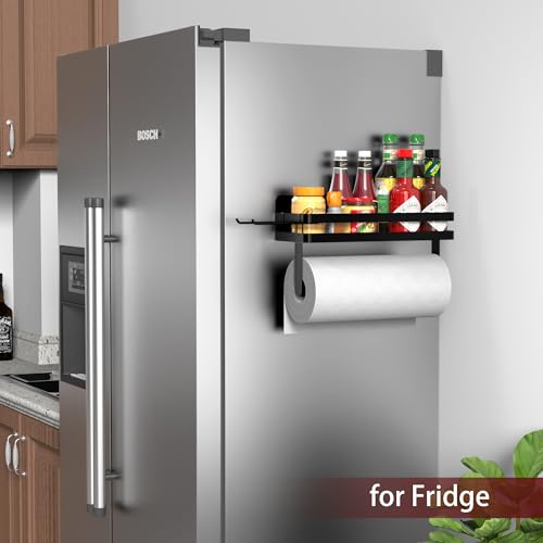 ZUNTO Magnetic Paper Towel Holder for Fridge, Strong Magnet, No Drill - color: Black/Magent-1