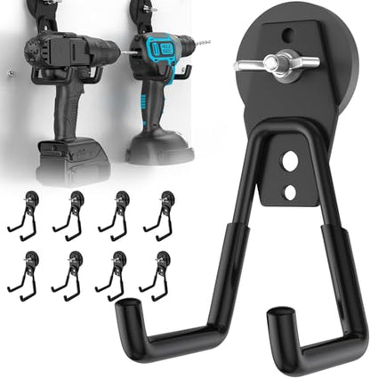 8Pcs Large Magnetic Hooks Heavy Duty, Strong Magnet Storage Hooks - color: 8 Pack-Black