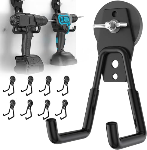 8Pcs Large Magnetic Hooks Heavy Duty, Strong Magnet Storage Hooks - color: 8 Pack-Black