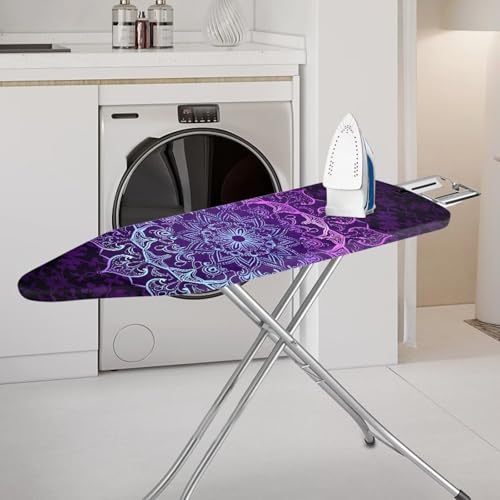 Home Ironing Board Cover, Boho Flower Heat Reflective Tie-Dye Ironing Board Cushion with Elastic Edge, Standard Size - color: Boho Flower