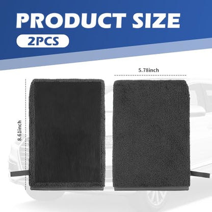 2PCS Car Clay Mitt Auto Detailing,Soft Clay Bar Mitt for Cleaning Car Surfaces,Anti-Scratch Clays Mitts for Cars Detailings to Replace Traditional Clays Bar Cars Accessories (Gray) - color: Gray
