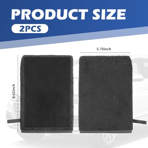 2PCS Car Clay Mitt Auto Detailing,Soft Clay Bar Mitt for Cleaning Car Surfaces,Anti-Scratch Clays Mitts for Cars Detailings to Replace Traditional Clays Bar Cars Accessories (Gray) - color: Gray