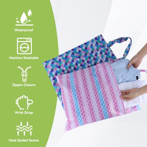OTraki 2 Pack Waterproof Hanging Wet Dry Bags 16x20 inch