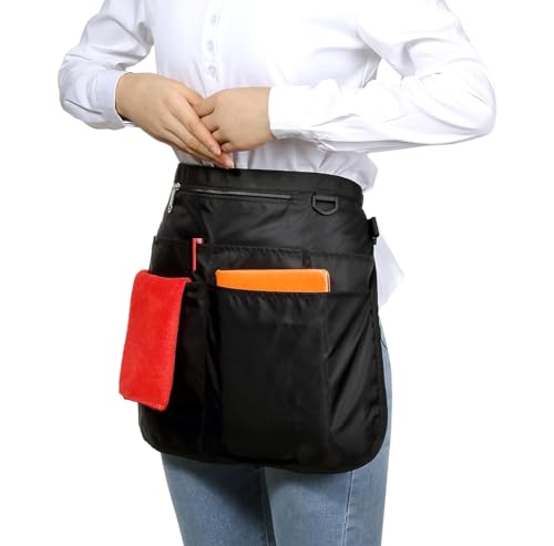 Bafelia Waterproof Server Apron for Women with 7 Pockets - color: Black