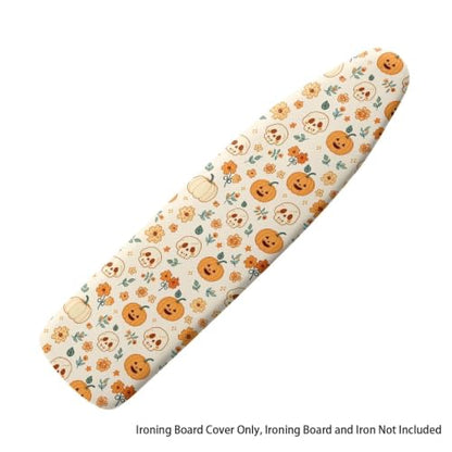 Halloween Pumpkin Ironing Board Cover and Pad 16 x 55 Inch Iron Board Cover with Elastic Edge & Adjustable Fastener Resist Scorching and Staining Extra Thick Padding - color: Halloween Pumpkin5