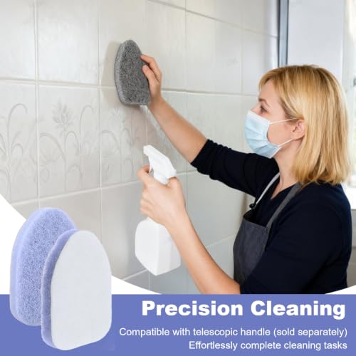 2Pcs Scouring Pads Grey Scrub Pads for Cleaning Reusable Scrub Sponge Non Scratch Fit Tub Tile Scrubber Brushes Cleaning for Kitchen Toilet Wall Tile Sink