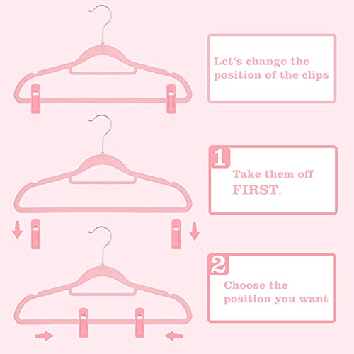 Velvet Hangers Clips for Thin Hangers(20 Pcs, Blush)