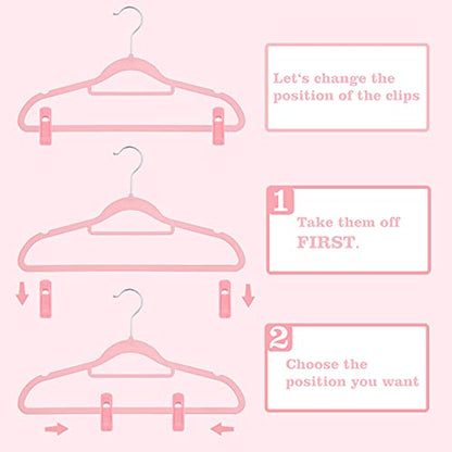 Velvet Hangers Clips for Thin Hangers(20 Pcs, Blush)