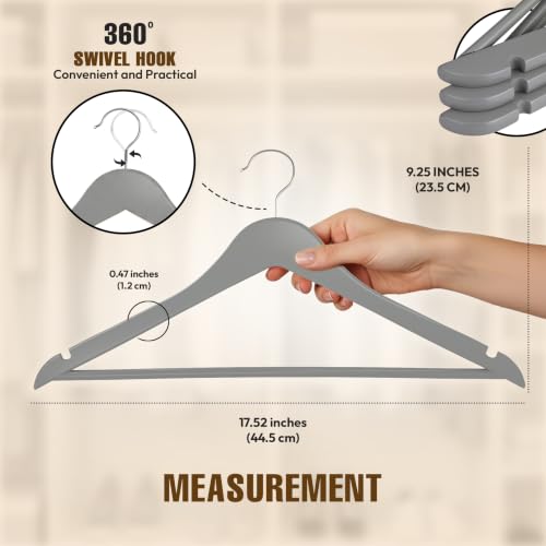Utopia Home Wooden Hangers 30 Pack – Slim Suit Hangers Grey - color: Gray, size: Pack of 30