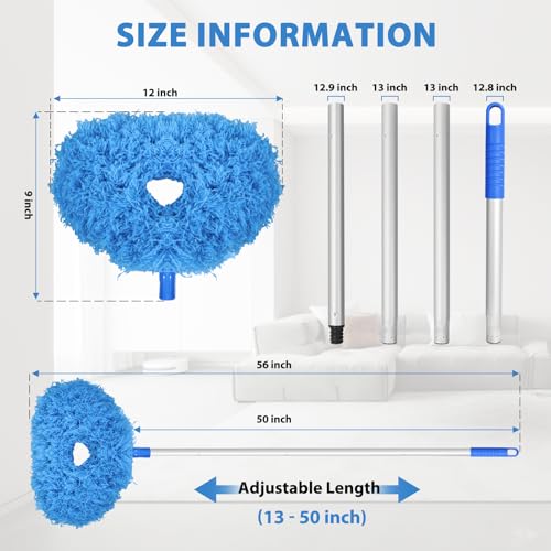 FONUNO Ceiling Fan Cleaner Duster High Ceiling Extended Fan Blade Cleaner - color: Blue