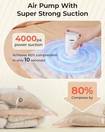 BAGSMART Travel Vacuum Bags with Rechargeable Electric Pump, 18PC Kit - size: 18 Pcs Travel Sets